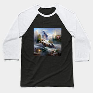 Fantasy mystical mountain landscape Baseball T-Shirt